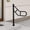 Black, variant on Single Post Handrail for Outdoor 1-2 Steps, 23.3" L X 36" H Metal Floor Mounted Stair Railing U-Shaped Safety Grab Bar for Garage Porch