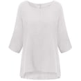 thumbnail image 4 of DPTALR Blouse T-shirt en Coton à Manches Trois-Quarts Col Rond Uni pour Femmes, 4 of 4