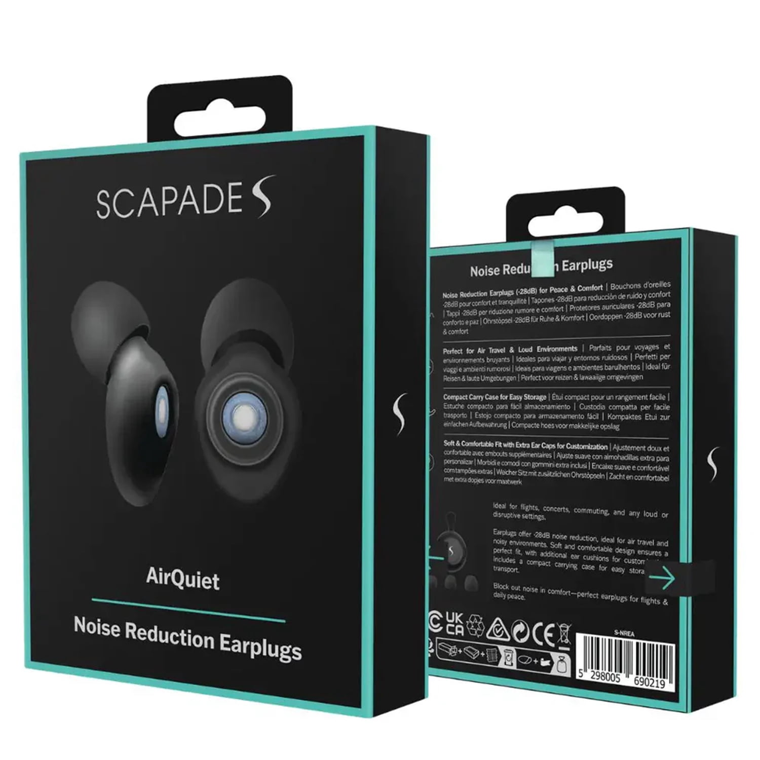 Scapade AirQuiet Noise-Reduction Earplugs, S-NREA