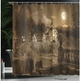 thumbnail image 4 of Ambesonne Brown Shower Curtain, Medieval House, 69"Wx84"L, Brown, 4 of 5