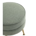 thumbnail image 6 of Manhattan Comfort Bailey Ottoman in Sage Green with Solid Wood Base & Gold Feet, 6 of 10