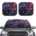 thumbnail image 2 of Goofa Glowing Chameleon Fantasy Art Pattern 2 Piece Car Windshield Sun Shade Foldable | Front Windshield Shade for Sun, Heat and UV Rays | Sunshade for Car Front Window-Large, 2 of 7