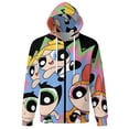 thumbnail image 6 of The Powerpuff Gi-rls Jacket Casual Oversized Hoodie Stylish Zipper Hooded Sweatshirt Warm Loose Outerwear L, 6 of 8