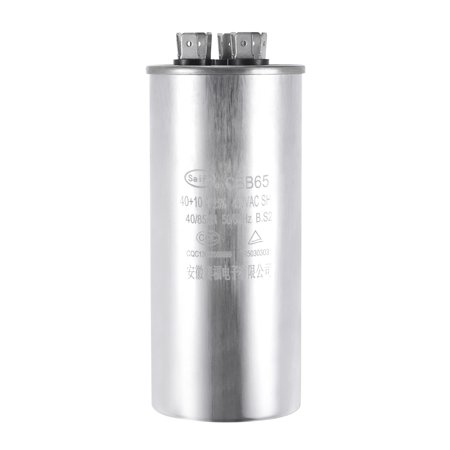 

Uxcell 40/10uF 450V AC Aluminum Case with Terminal Round CBB65 Dual Run Capacitor