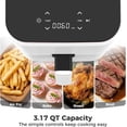 thumbnail image 6 of Plum Chef 3QT Compact Air Fryer, Digital Touch Screen Small Airfryer with 8 Pre-sets, 800W Energy Saving Oil-less Cooker for Single Person & Dorm, White, 6 of 7