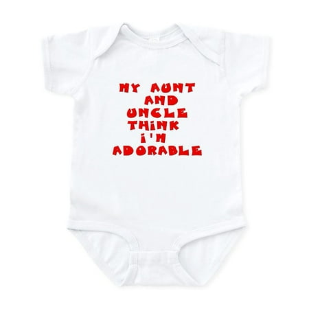 

CafePress - Aunt And Uncle Red Body Suit - Baby Light Bodysuit Size Newborn - 24 Months
