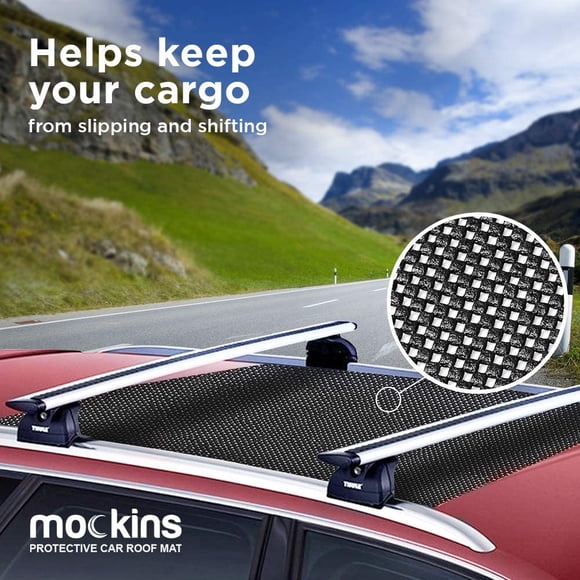 Mockins Tapis de Protection pour Toit de Voiture 39"X43 Pouces pour Tout Rangement de Toit de Voiture avec une Forte Adhérence et un Amortissement Supplémentaire
