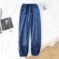 thumbnail image 2 of Outfmvch Womens Sweatpants Sleep Pants Women Fluffy Pajama Pants Pj Bottoms Comfy Pajamas Fall Pajamas Women Cotton Pajama Pants Women Navy M, 2 of 5