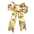 thumbnail image 1 of Lazo Navideño Dorado Pintado De 20 Cm Adornos Navideños Para Colgar Lazo De Cinta Con Estampado Navideño, 1 of 5