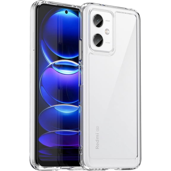 Case for Xiaomi Redmi Note 12 Phone Case Slim Dropproof [Defend from Drop/Scratch/Slip/Fingerprint] Clear Acrylic Hard Back Soft TPU Bumper Hybrid Phone Cover for Xiaomi Redmi Note 12-Crystal Clear