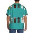 thumbnail image 5 of Disketp Men's Hawaiian Cute Cat Paw And Dog Print Shirts Button Down Holiday Beach Shirts-4X-Large, 5 of 7