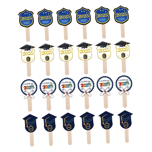 Abanicos de graduación, abanicos de mano, suministros decorativos para fiestas de graduación, amigos que se gradúan 24 piezas