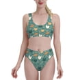 thumbnail image 2 of Picia Flowe Rooster Women's High Waisted Bikini Scoop Neck Swimsuit Two Pieces Bathing Suit-Small, 2 of 8