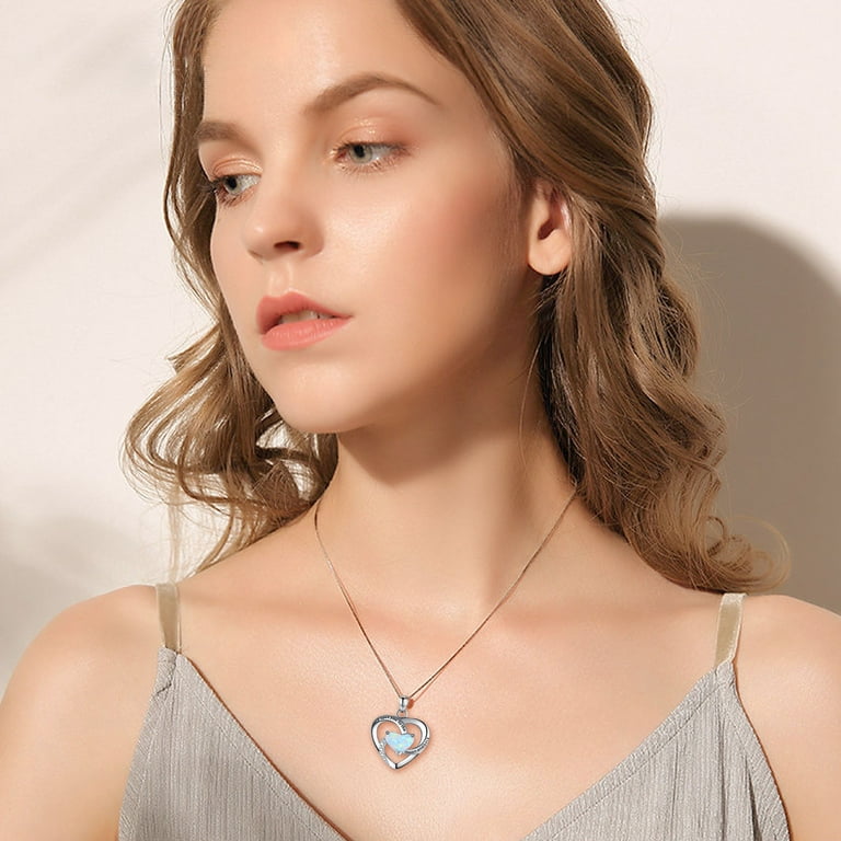 Silver opal necklaces deals