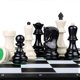 thumbnail image 1 of Exquisitas piezas de ajedrez de plástico pesado estándar Tuba, sin tablero de ajedrez, juegos de entretenimiento para el hogar no magnéticos, solo piezas, blanco y negro, 1 of 5