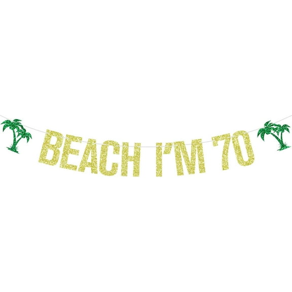 Beach I'm 70 Banner, Aloha 70/Oh Flock I'm 70, Tropical Luau 70th Birthday Sign, Hawaiian Summer Happy 70th Birthday Anniversary Party Decorations