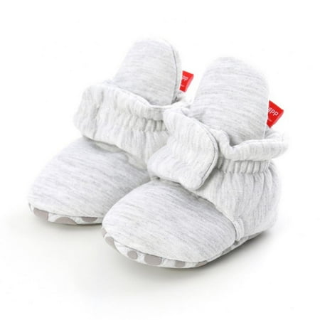 

Baby Boys Girls Fleece Booties Infant Cotton Socks Newborn Soft Sole Winter Warm Stay On Slippers Non-Skid Cozy Crib Shoes