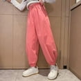 thumbnail image 6 of Eltusu Girls Sports Sweatpants, Solid Color Casual Elastic Waist Loose Jogger Pants Pink Size 10-12 T, 6 of 6
