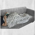 thumbnail image 6 of Scottie Dog Soft Flannel Fleece Throw Blanket, West Highland White Sketched Puppies with Bone Shape Bow Tie, Cozy Plush for Indoor and Outdoor Use, 70" x 90", Blue Grey, by Ambesonne, 6 of 6