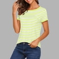 thumbnail image 2 of LIaqionyy Womens Striped Tops Short Sleeve Crew Neck Casual T Shirts Vacation Outfits Fashion Comfortable Tees, 2 of 6