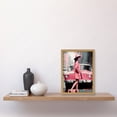 thumbnail image 2 of Woman and Classic Car Retro Pink Aesthetic Artwork Framed Wall Art Print A4, 2 of 4