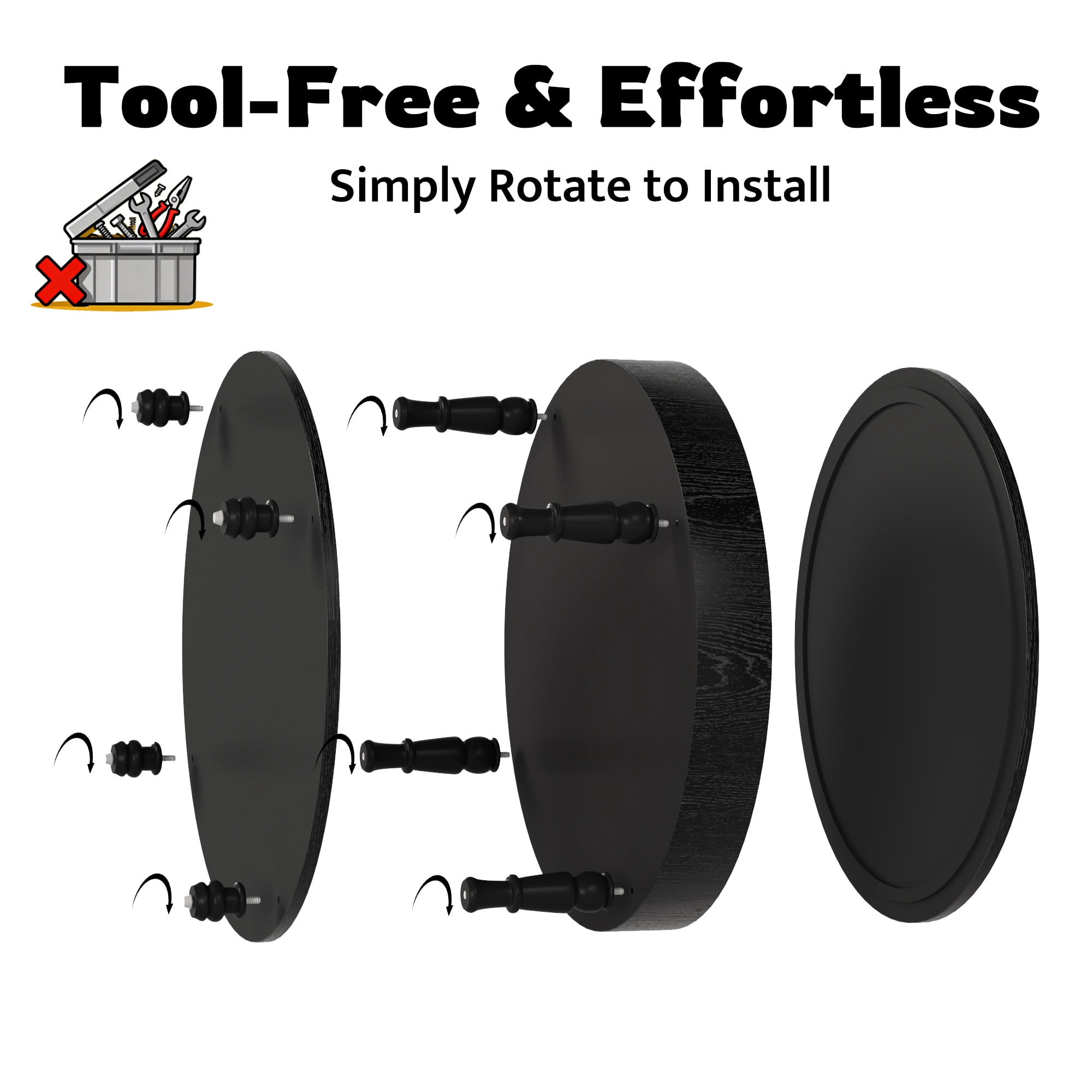 31.5" Round Coffee Table with Hidden Storage, Modern Wood Coffee Table with Flip-Top Compartment & Open Shelf, Dual-Tier Center Table for Living Room,Black