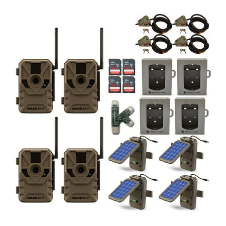 Muddy Manifest Cellular Camera (AT&T) Super Security and Power Bundle (4-Pack)