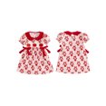 thumbnail image 2 of Cenuakty Toddler Baby Girls Summer Dress Back to School Apple Print Doll Collar Short Sleeve A Line Dress, 2 of 9
