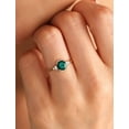 thumbnail image 2 of vylahjewellery 2 Ct Green Round Cut Comfort Fit Diamond Wedding Ring Plated White Gold Vintage Moissanite Promise Ring, 2 of 6
