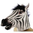 thumbnail image 3 of Full Head Zebra Rubber Mask Latex Animal Creepy For Halloween Party, 3 of 4
