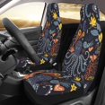 thumbnail image 3 of XMXT 2Pcs Car Seat Cover Decor Protector, Undersea Creatures Decoration Bucket Auto Front Seats Covers Fits for Cars SUVs Trucks, Universal Fit, 3 of 9
