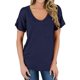 thumbnail image 5 of Camiseta de mujer con cuello en V, manga corta, bolsillo, blusa, top casual de verano, azul marino, S Inevent AP001345-11, 5 of 5