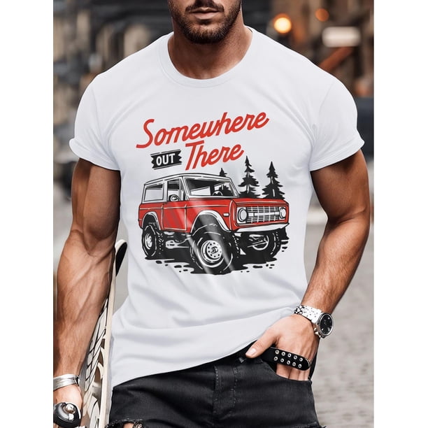 Men's T-shirt - Men's Outdoor Casual Wear, Crew Neck, Short Sleeve