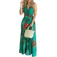 thumbnail image 1 of Uhndy Womens Floral Dress Hawaiian Tropical Beach Dress V Neck Sleeveless Tank Dress Summer Long Maxi Dress, 1 of 3