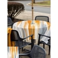thumbnail image 6 of Square Outdoor Tablecloth with Umbrella Hole Orange Gray Outside Table Cloth Waterproof Patio Table Cover Retro Country Abstract Ombre Aesthetic Zipper Tablecloths for Picnic Party Camping 60x60 Inch, 6 of 8