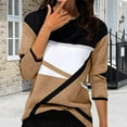 thumbnail image 2 of LSQii Womens Knit Sweater Long Sleeve Basic Crewneck Chunky Warm Shirts Casual Loose Striped Ribbed Jumper Top 2025 Fall Winter Outfits Trendy Beige L, 2 of 5