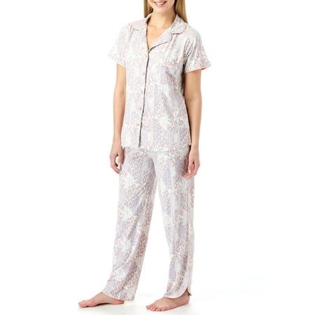 Jessica Simpson Women's Notch Collar and Dolphin Pajamas Pant Set