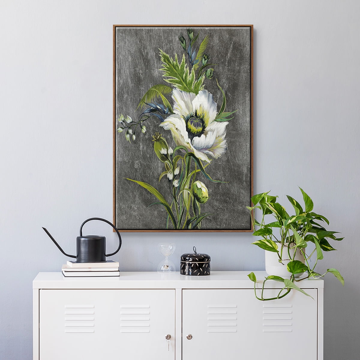 Sunny Sunday II Framed Premium Gallery Wrapped Canvas - Ready to Hang - 27 x 41 - Walnut Floating Frame