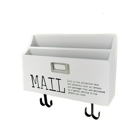 Ghp 12 5 X11 X3 13 White Wooden Wall Mount Mail Storage Organizer