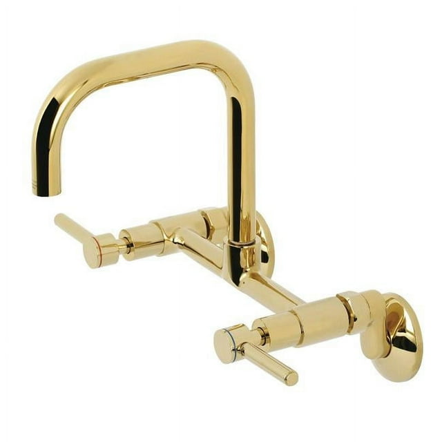 Kingston Brass KS813PB Robinet de Cuisine Moderne Concord 8 Po. Réglable au Centre - Laiton Poli
