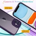 thumbnail image 4 of for iPhone 11 Case Sparkly Diamond Crystal Metal Bling Camera Lens Cover Back Clear & Matte Bumper Silicone Shockproof Protective Case + Screen Protector for Girls and Women -Purple, 4 of 12
