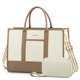 thumbnail image 1 of Bolsa para portátil LOVEVOOK Canvas Work de 15.6 pulgadas para mujer, color beige, 1 of 8
