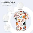 thumbnail image 4 of Daiia Autumn Pumpkins Fall Leaves Mens Baseball Jersey Button Down Shirts Short Sleeve Sports Uniforms-4X-Large, 4 of 9