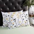 thumbnail image 4 of Yellow Black Leaves Throw Pillow Cover 20 x 26 Inch Decorative Pillow Cover Farmhouse Branches Botanical Lumbar Pillowcase Seasonal Rectangle Cushion Case for Couch Sofa Bed Living Room, 4 of 7