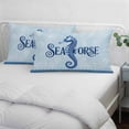 thumbnail image 4 of Navy Blue Seahorse Pillow Covers 24"x36", Summer Coastal Bubbles Ocean Waves Soft Brushed Microfiber Breathable Throw Pillow Covers, Decorative Pillowcase with Zipper for Couch Sofa Bedroom, 4 of 9
