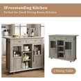 thumbnail image 6 of Senfot Kitchen Island Cart with Storage, Rolling Kitchen Island with Drop Leaf, Microwave Cart on Wheels, Table Bar Cart for Kitchen with Towel Rack for Kitchen,Dining Room, Gray, 6 of 8