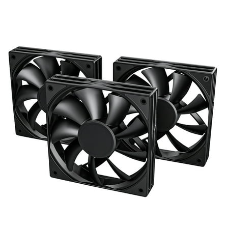 DARKROCK 120mm Case Fan 3-Pack - Ultra Quiet 3-Pin Cooling Fans for PC, Optimal Airflow with Low Noise Operation