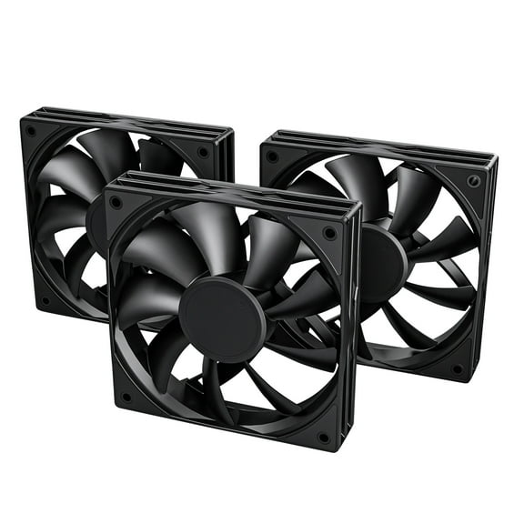 DARKROCK 120mm Case Fan 3-Pack - Ultra Quiet 3-Pin Cooling Fans for PC, Optimal Airflow with Low Noise Operation