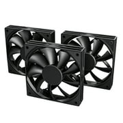 DARKROCK 120mm Case Fan 3-Pack - Ultra Quiet 3-Pin Cooling Fans for PC, Optimal Airflow with Low Noise Operation