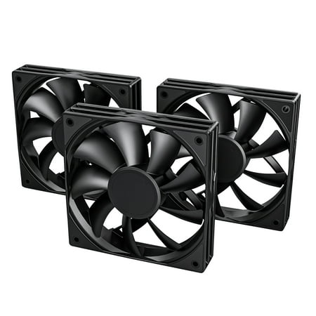 DARKROCK 120mm Case Fan 3-Pack - Ultra Quiet 3-Pin Cooling Fans for PC, Optimal Airflow with Low Noise Operation